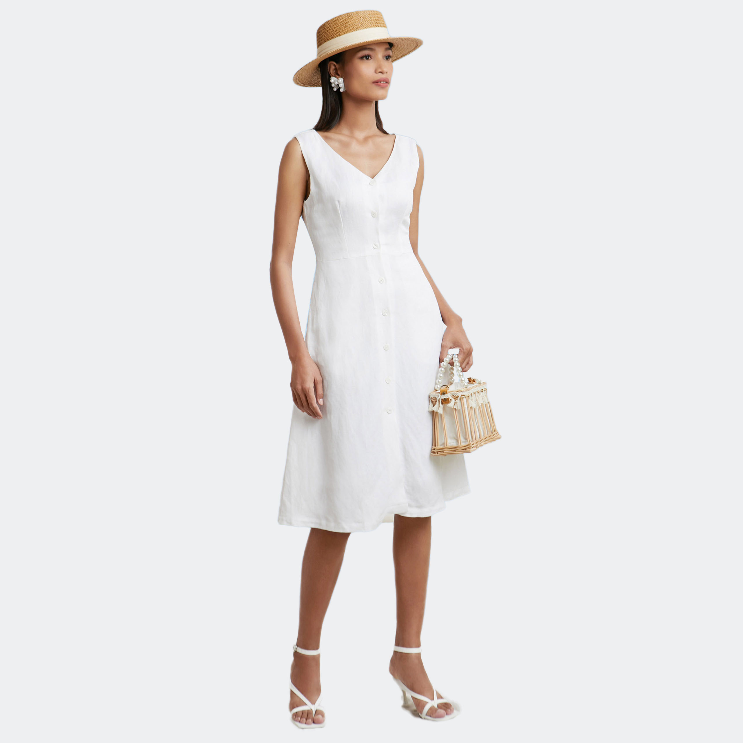 N & M dress fashion office women linen 2103035