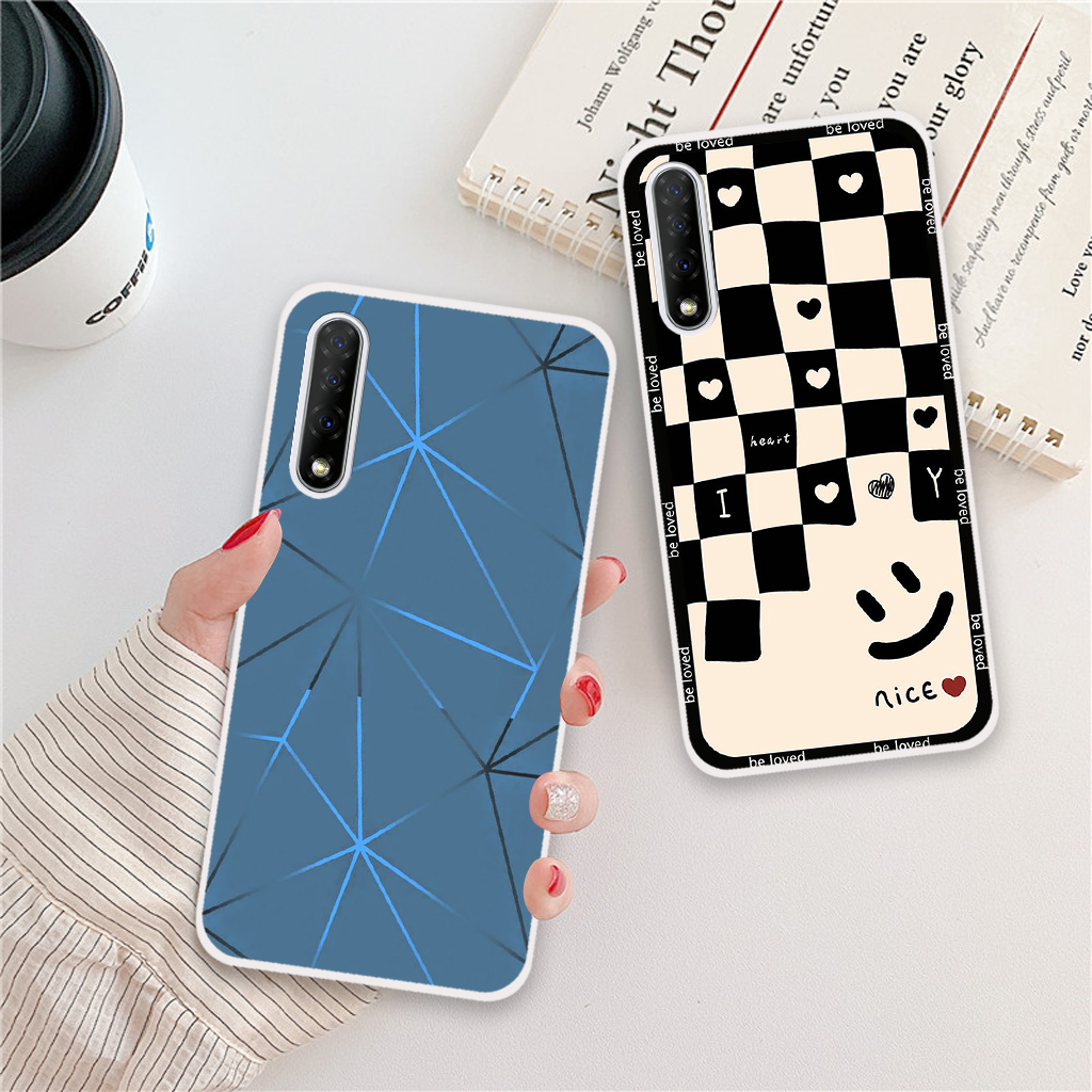 Ốp lưng Vsmart Live, ốp điện thoại vsmart, vinsmart hình hoạ tiết thời trang 3D, trái tim nền kẻ caro