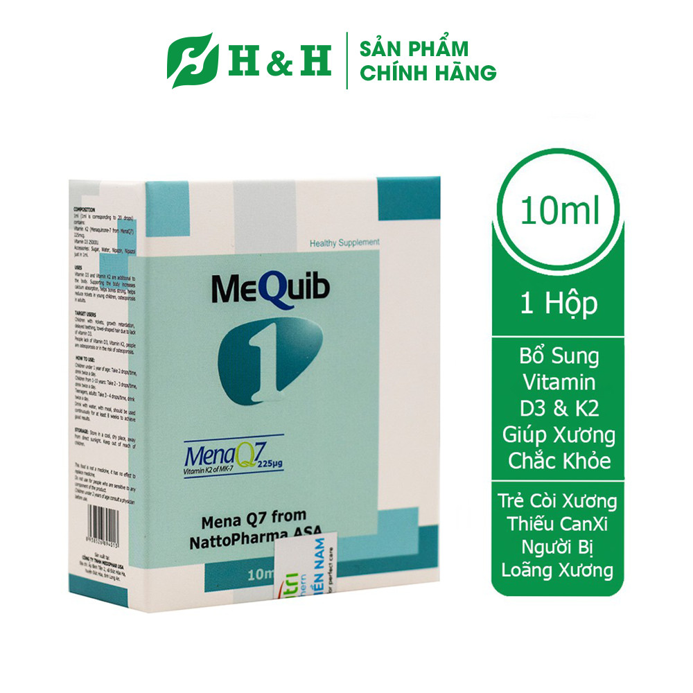 [HCM] MeQuib 1 - Bổ sung vitamin D3, K2 cho trẻ tăng cường hấp thu Calci (10ml)