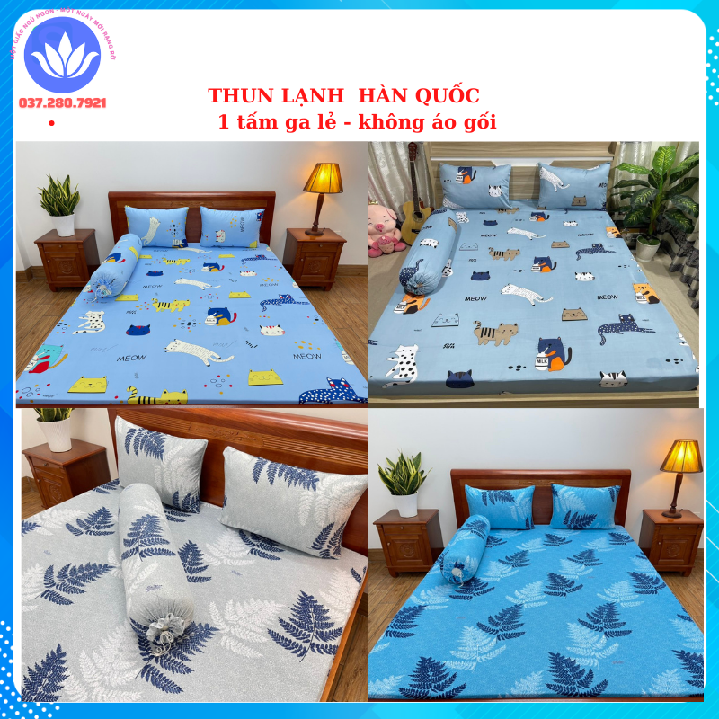 Ga giường lẻ thun lạnh Hàn Quốc ( không áo gối, đủ kích thước)