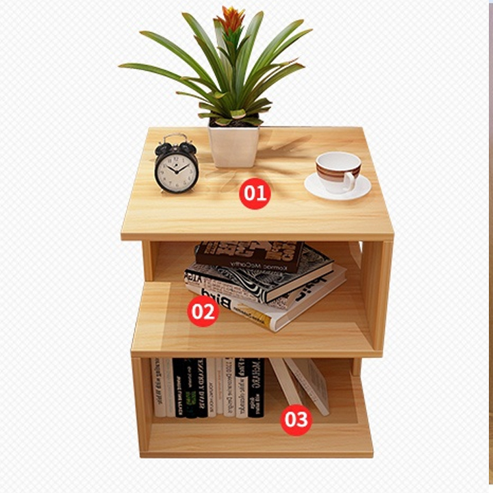 Shelf for bedside-bookshelf speakers to head bed-bedside shelf-the number 5 zích zắc-shelf solid wood bedside table lamp-support Đổi return 7 days