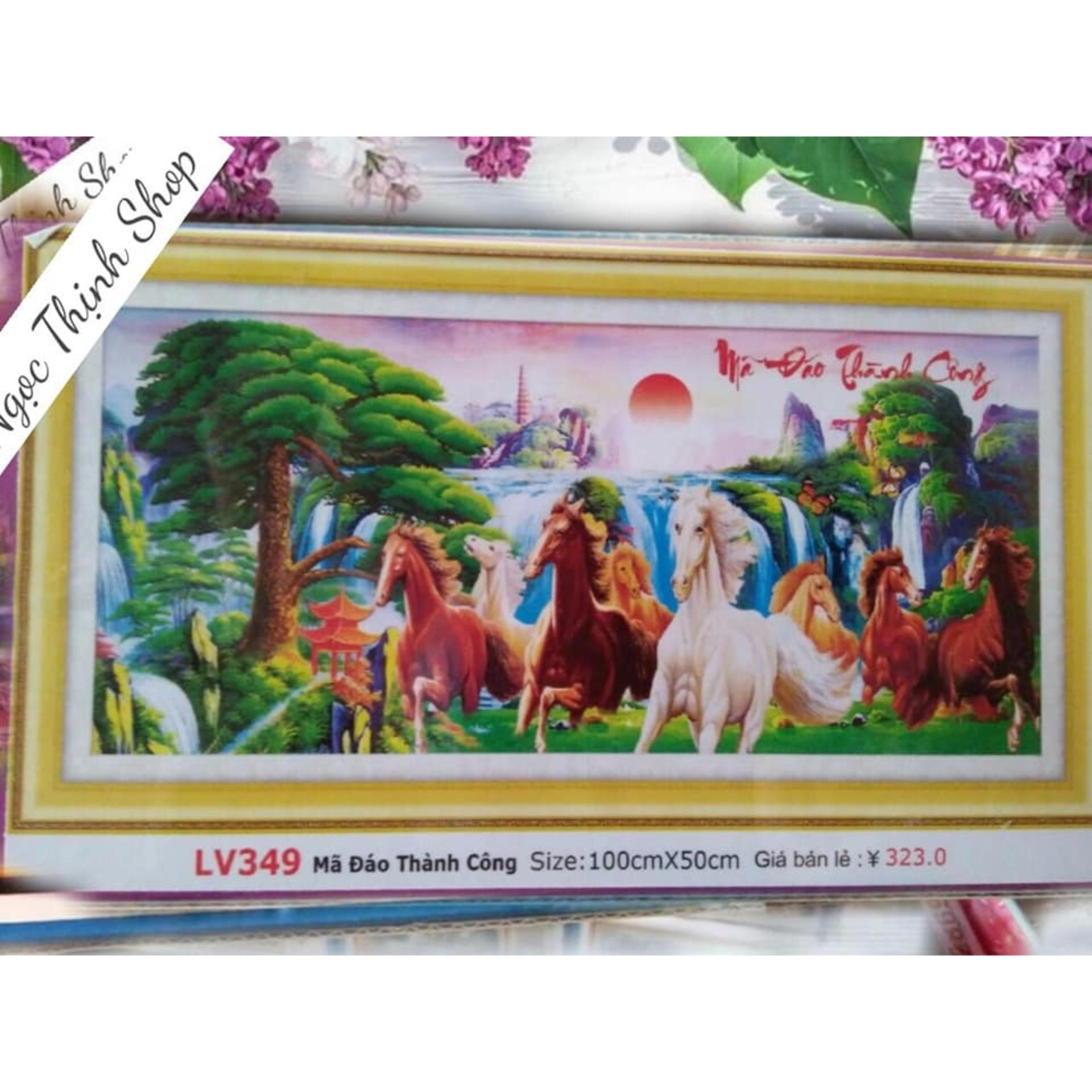 Tranh chấm hạt,  đính đá,  chấm đá, tranh cườm cao cấp Mã đáo Thành Công LV349