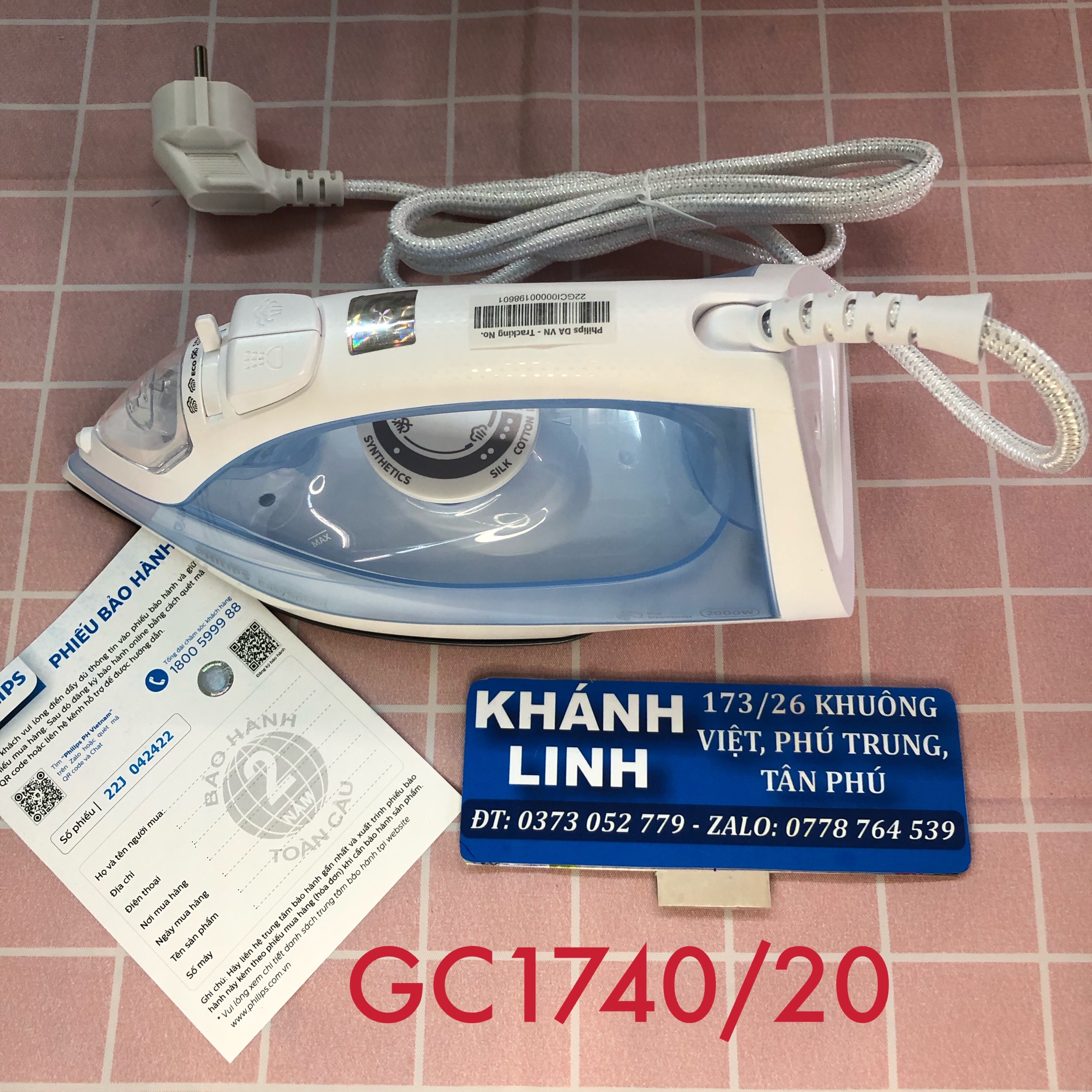 (Ảnh thật) Bàn ủi hơi nước Philips GC1740/20 2000W