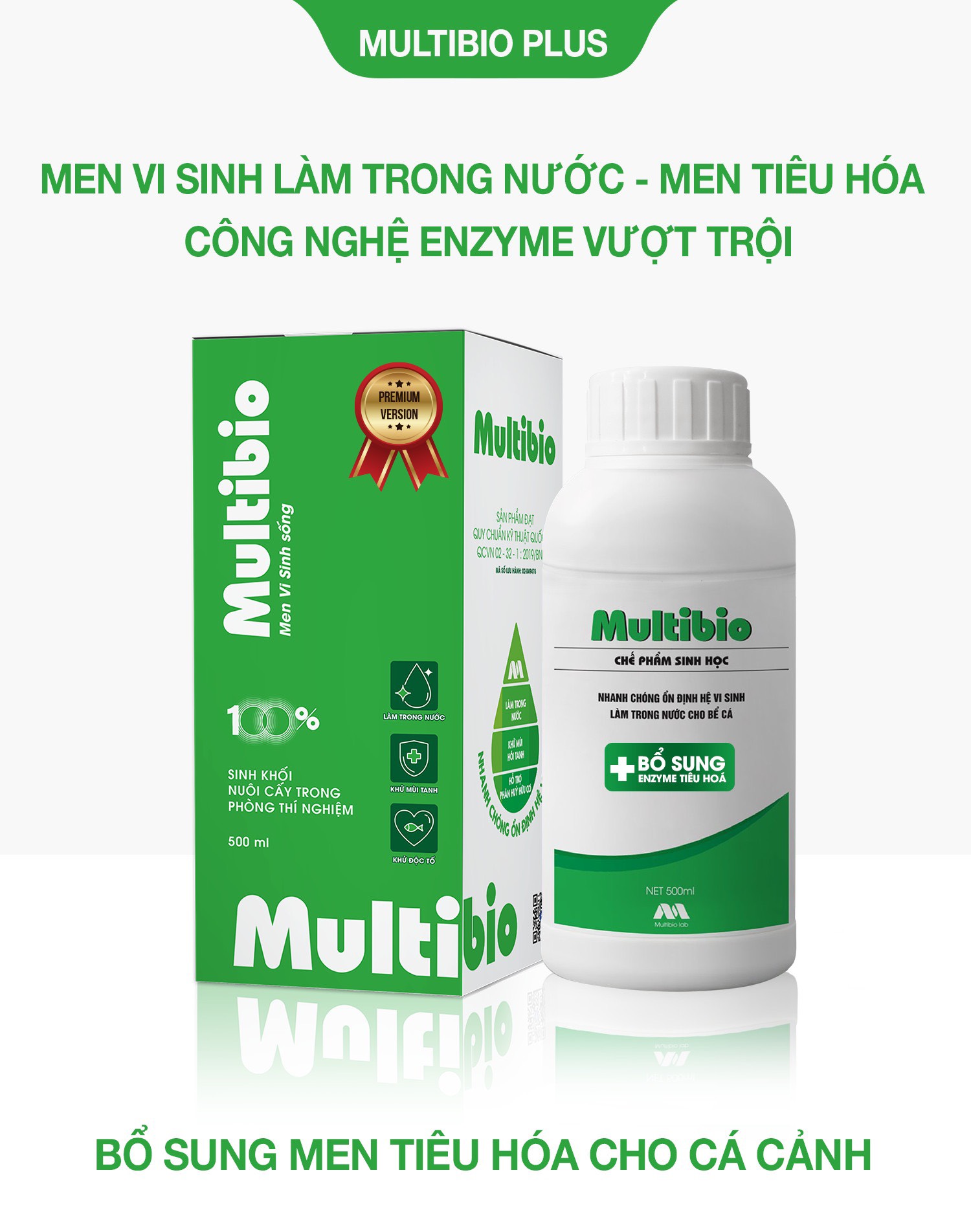 Vi sinh multi bio chai 250ml và 500ml , vi sinh trong nước , vi sinh hồ cá , vi sinh