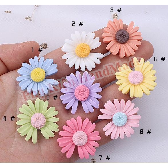 Hoa cúc nhựa 2.1cm làm đồ handmade