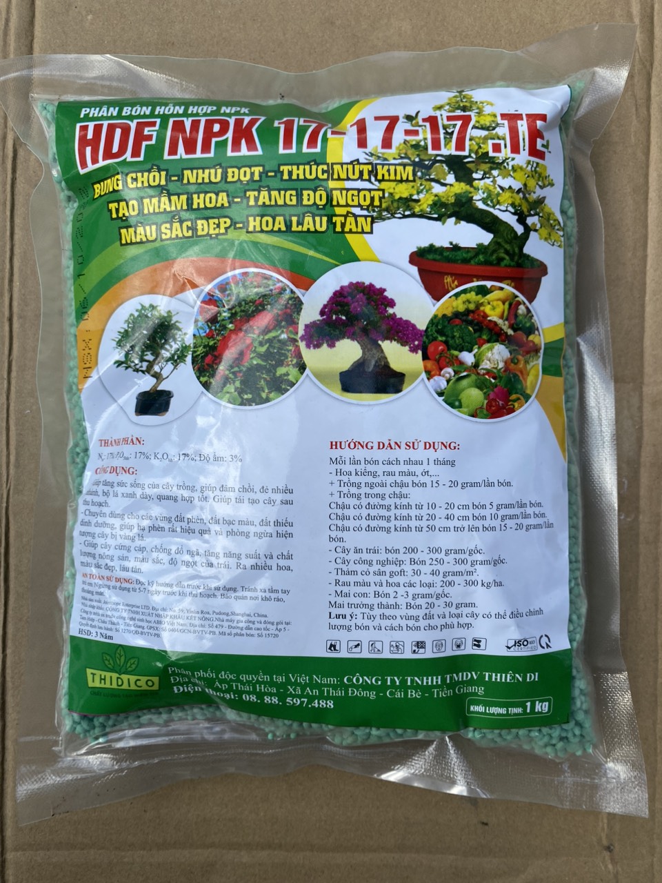 Phân bón gốc NPK 17-17-17 TE 1kg