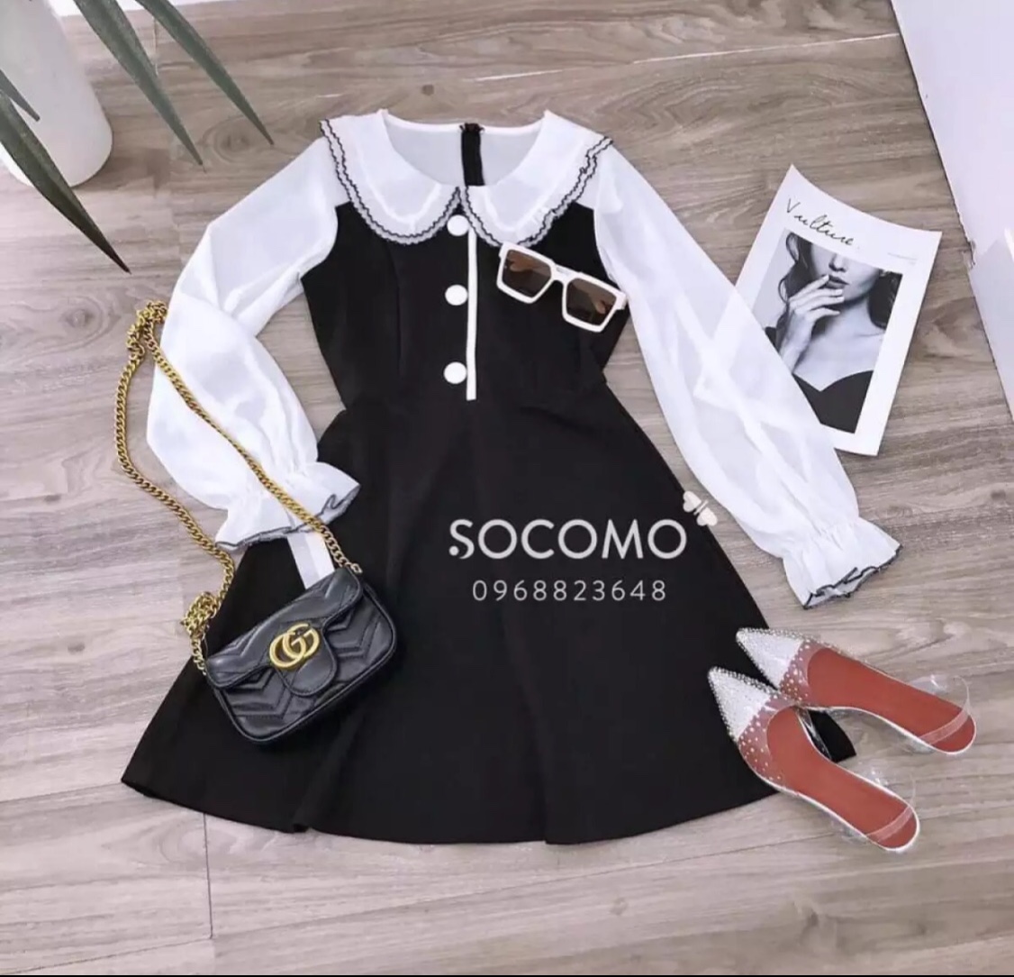 Đầm đen tiểu thư đi tiệc siêu xinh