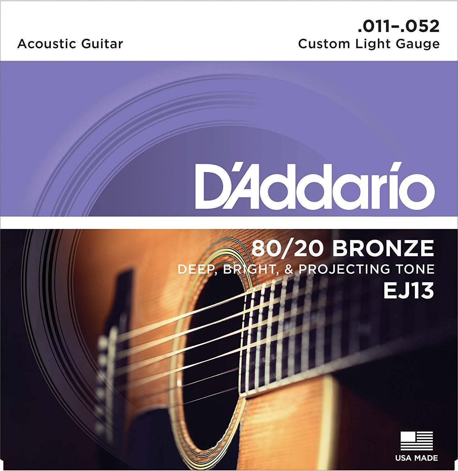 Dây đàn guitar acoustic daddario ej13 acoustic - bộ 6 dây loại customer light thiết kế khả năng chống ăn mòn độ bền cao bộ
