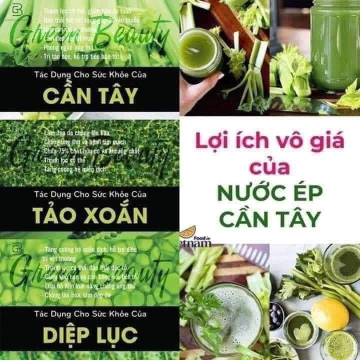 NƯỚC ÉP CẦN TÂY GREEN BEAUTY [Hàng chính hãng - Nguyên tem - Nguyên mã]