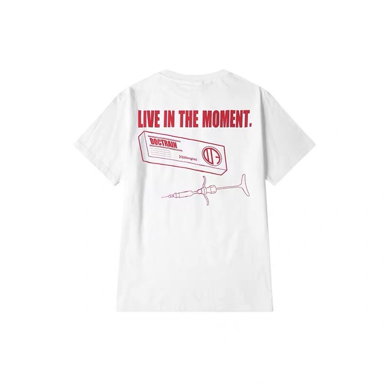 [FREESHIP] [Mã WASTUP5 giảm 10% tối đa 20K đơn 99K] áo phông tay lỡ unisex basic in LIVE IN THE MOMENT