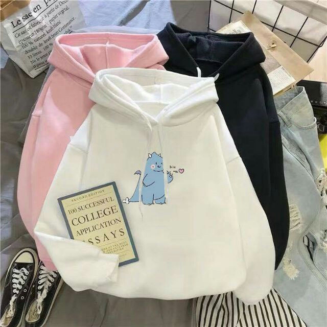 Áo Hoodie Hình khủng long bắn tim siêu Cute , áo khoác nỉ nam nữ siêu dễ thương