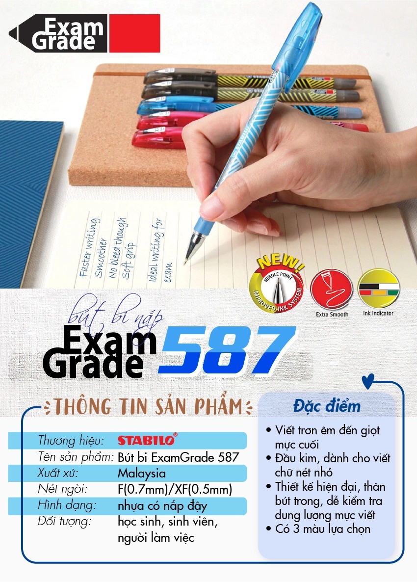 Bút bi STABILO Exam Grade X-Fine 0.5mm (BP587NXF)