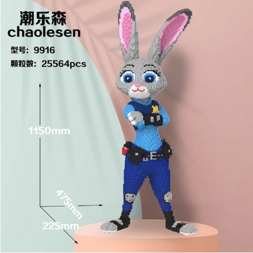 đồ chơi lắp ghép cáo, thỏ 74cm,1m15 tặng (búa,đèn,keo,mini)