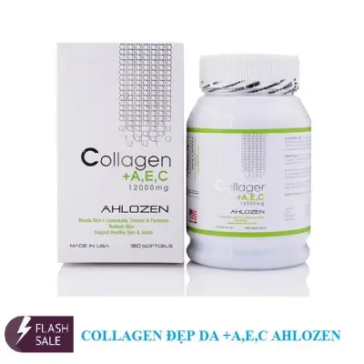 [HCM]Viên Uống Đẹp Da Collagen AEC Ahlozen 12000mg (Hộp 180 Viên)