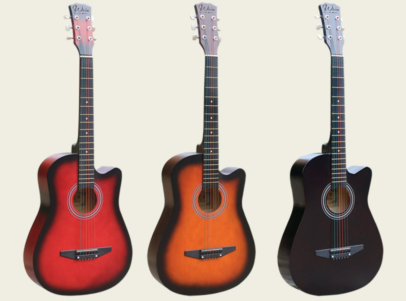 Đàn Guitar Acoustic Gỗ Dáng Khuyết Full Màu
