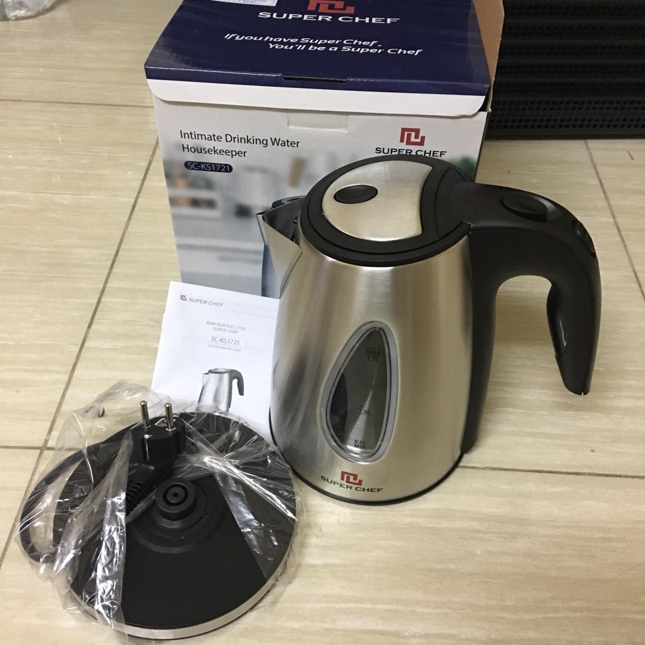 Bình đun siêu tốc 1.7L inox cao cấp SuperChef SC_KS1721