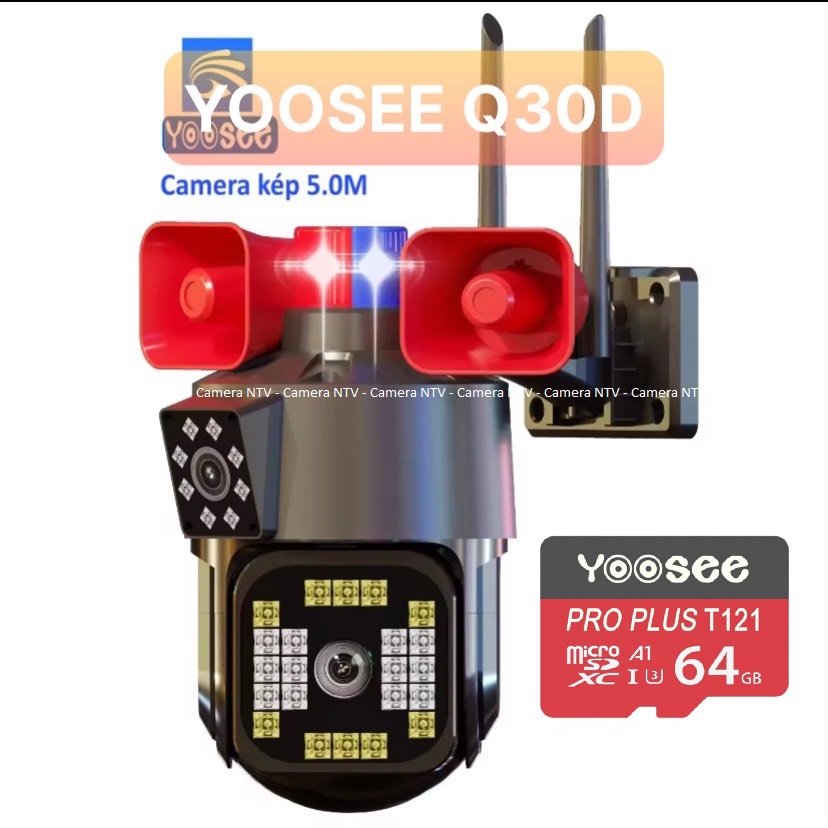 Camera ip Wifi YooSee PTZ 2 Mắt Q30D Có Loa Ngoài chuẩn 4.0mpx siêu nét góc rộng ban đêm xem có màu âm thanh to rõ