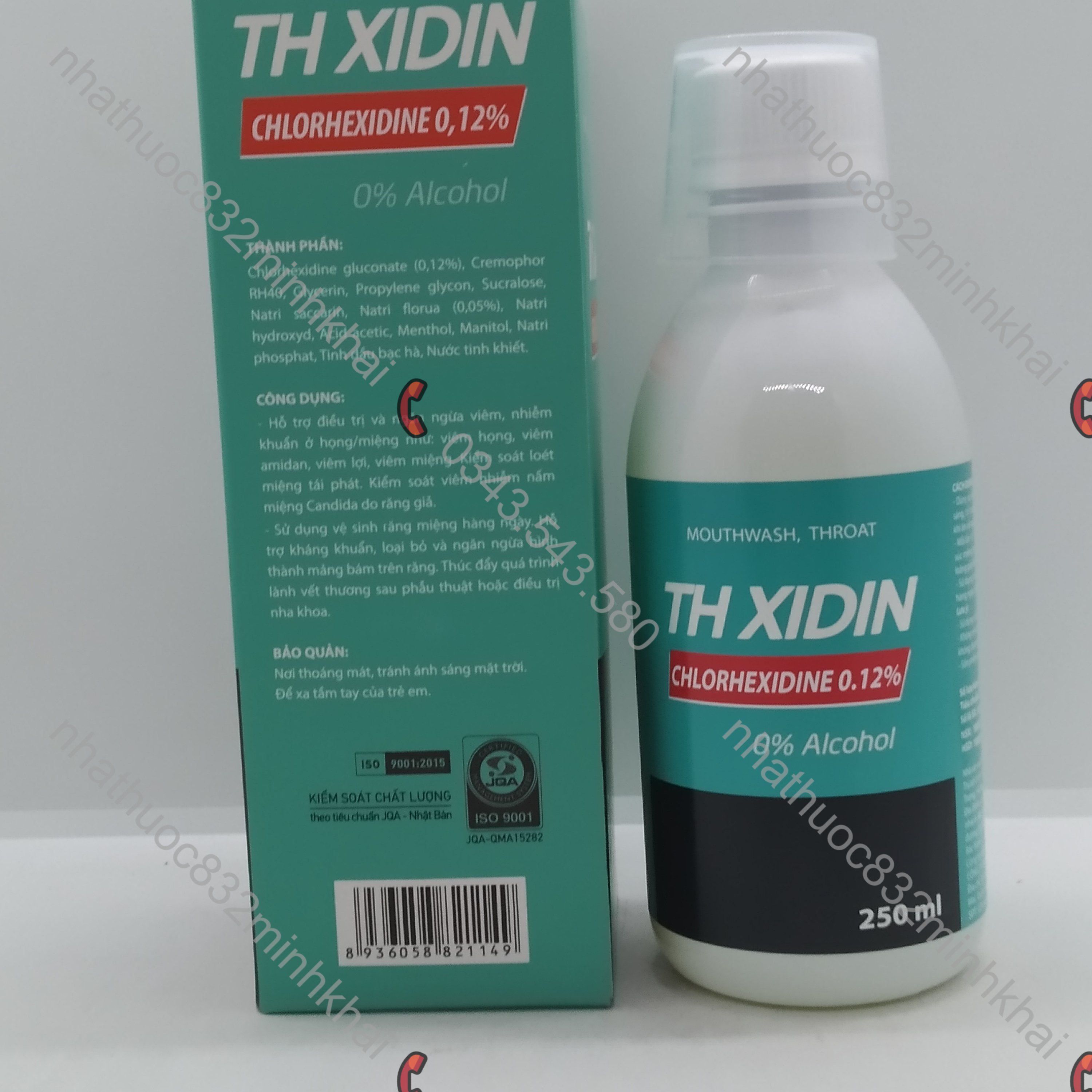 Nước súc miệng TH XIDIN CHLORHEXIDINE 0,12% chai 250ml