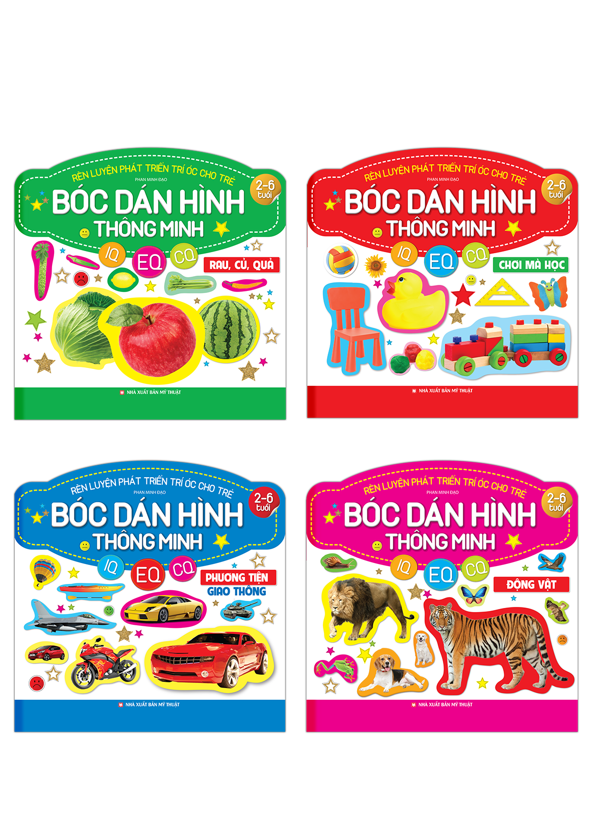 Combo chơi mà học,rau củ quả,phương tiện,động vật bóc dán hình thông minh