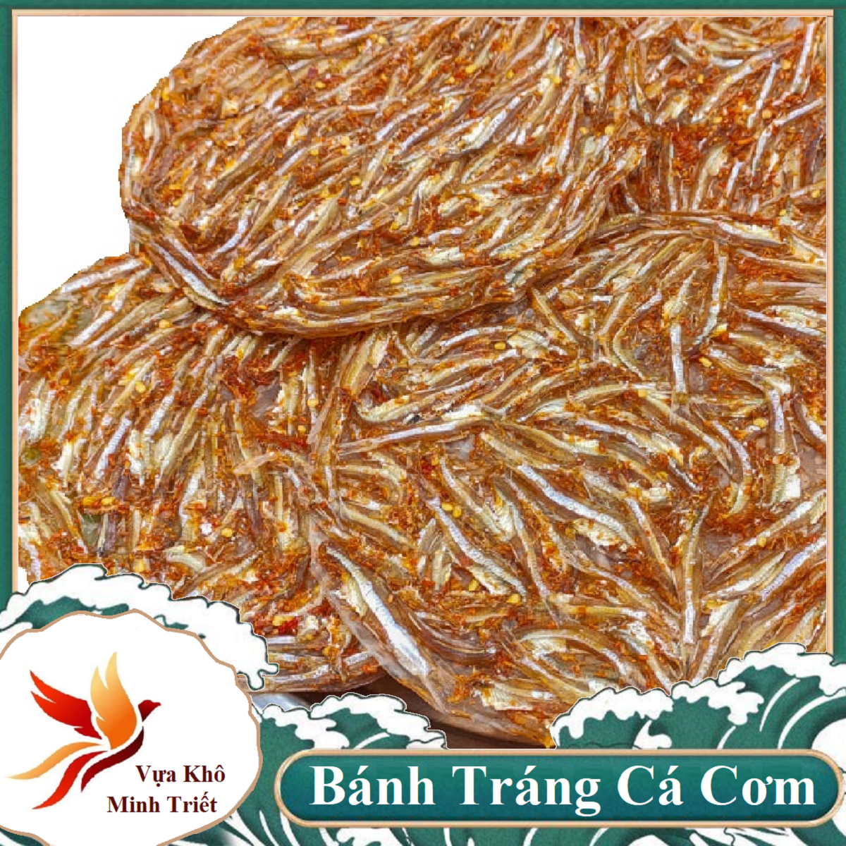 1kg Bánh tráng cá cơm than nướng chiên giòn đều tuyệt, vị tự nhiên đặc sản Cà Mau- Vựa Khô Minh Triết