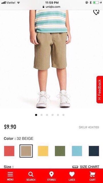 Quần kaki uniqlo bé trai