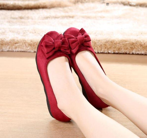 Giày búp bê gắn nơ điệu dà dành cho nữ