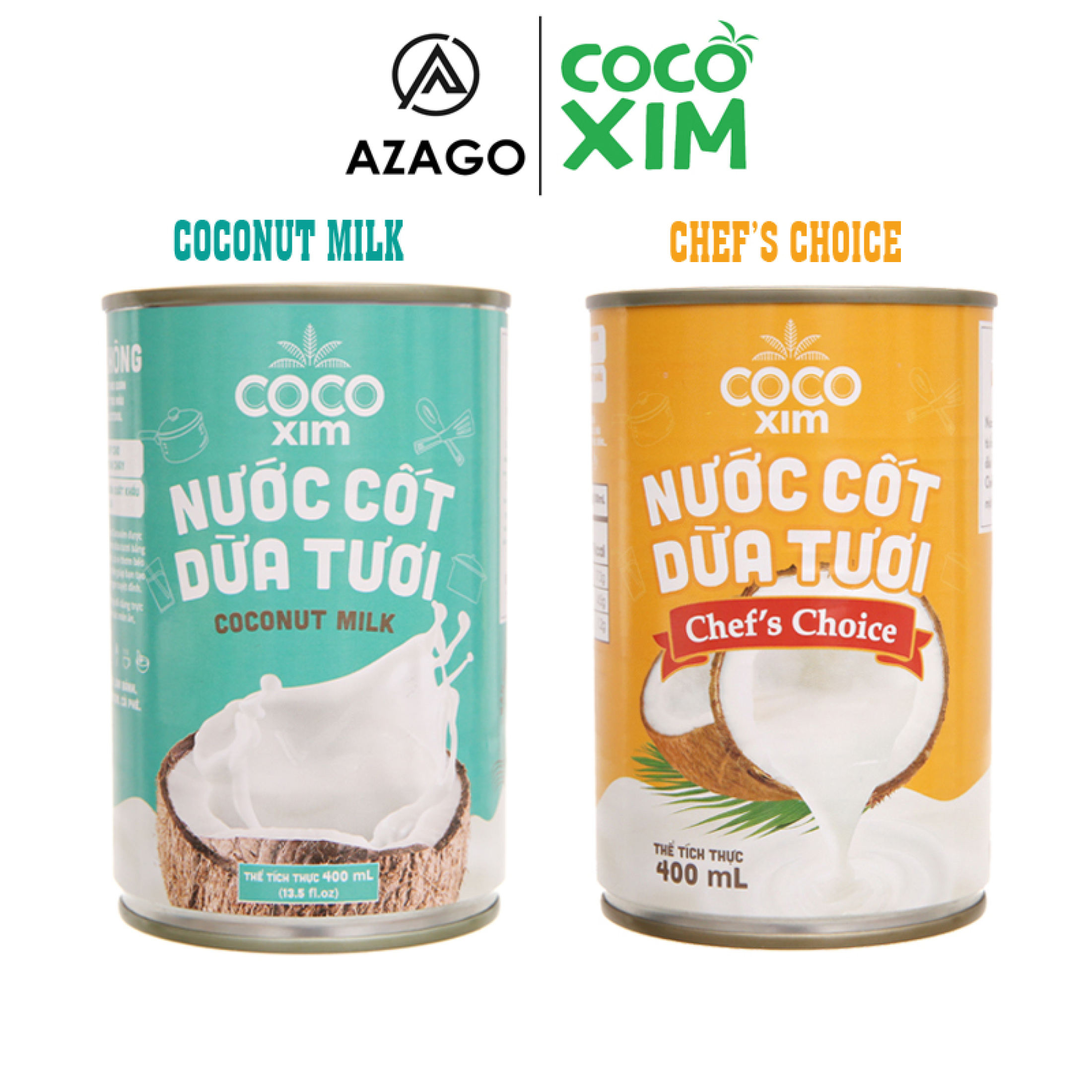 Combo 2 loại nước cốt dừa tươi từ 100% dừa nguyên chất Cocoxim Chef s