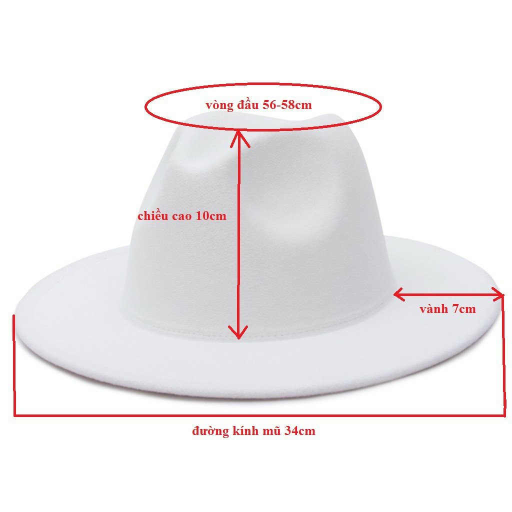 Mũ Phớt Fedora Dạ Thời Trang