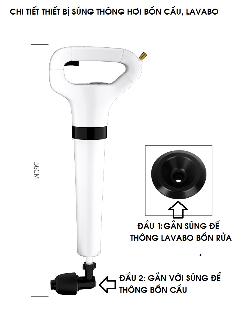 Clogged drain solution, toilet jam gun