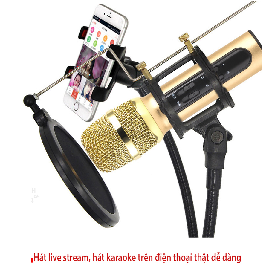 Trọn Bộ Micro Thu Âm Livestream Hát Karaoke Mic C11, Thu Âm, Hát Karaoke, Livestream trên điện thoại 3 in 1
