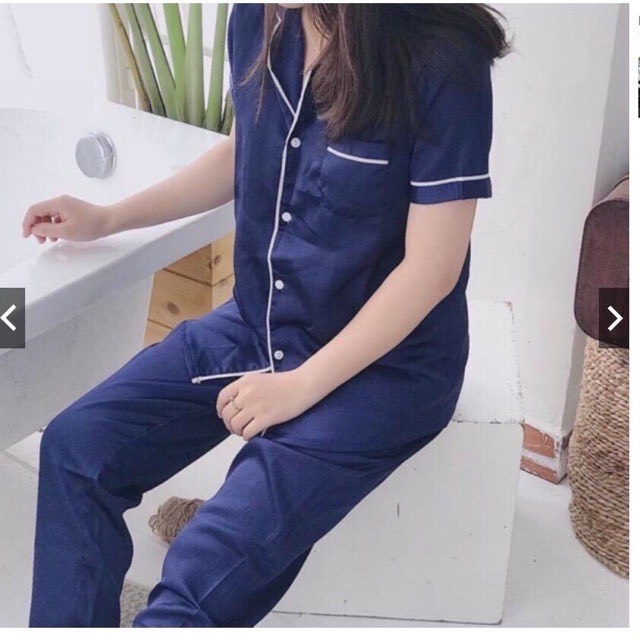 [ RẺ VÔ ĐỊCH ] Bộ Lụa Mặc Nhà Nữ Trơn Cộc Tay Quần Dài Chất Lụa Siêu Mềm ( Hàng Luôn Sẵn) B