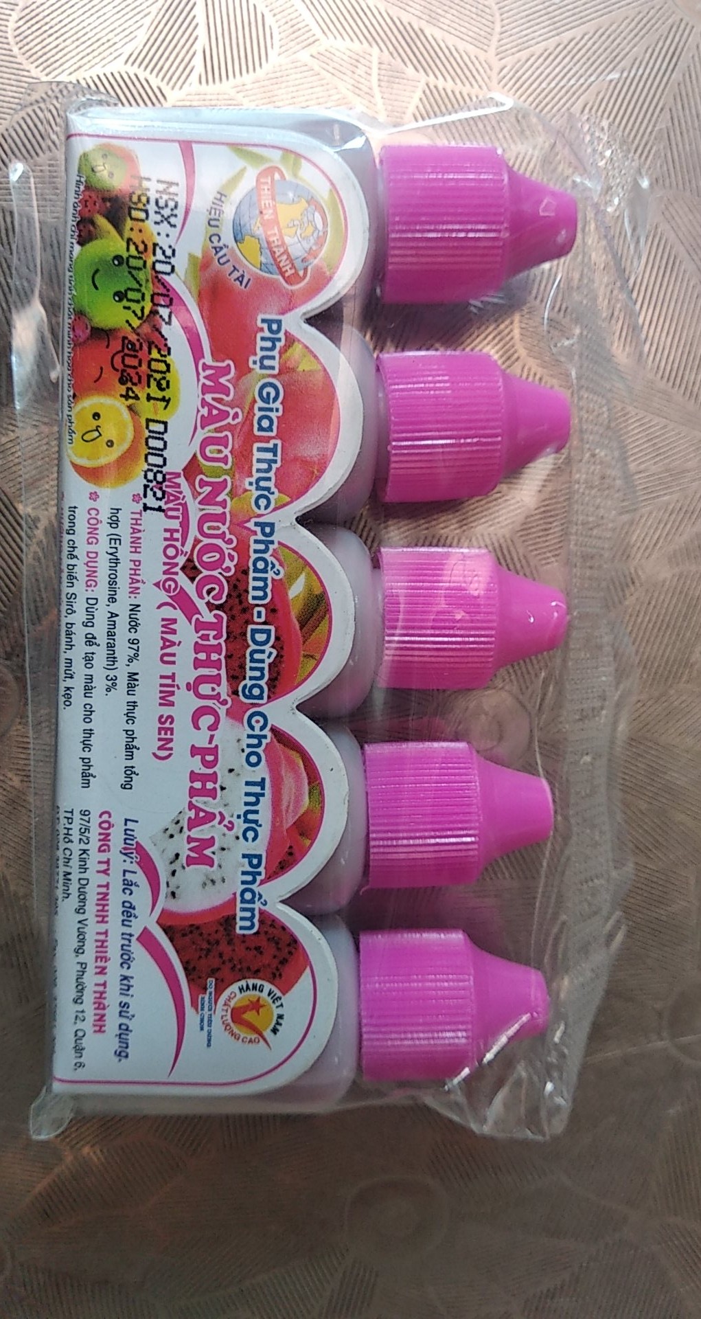 Màu nước thực phẩm Thiên Thành 1 lọ/10ml