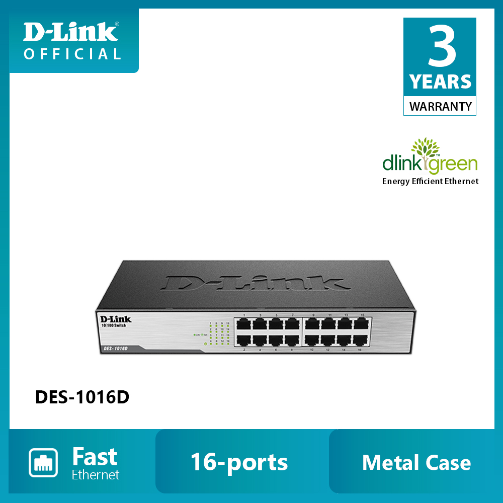 D-LINK DES-1016D Bộ chia cổng mạng  16 cổng 10/100