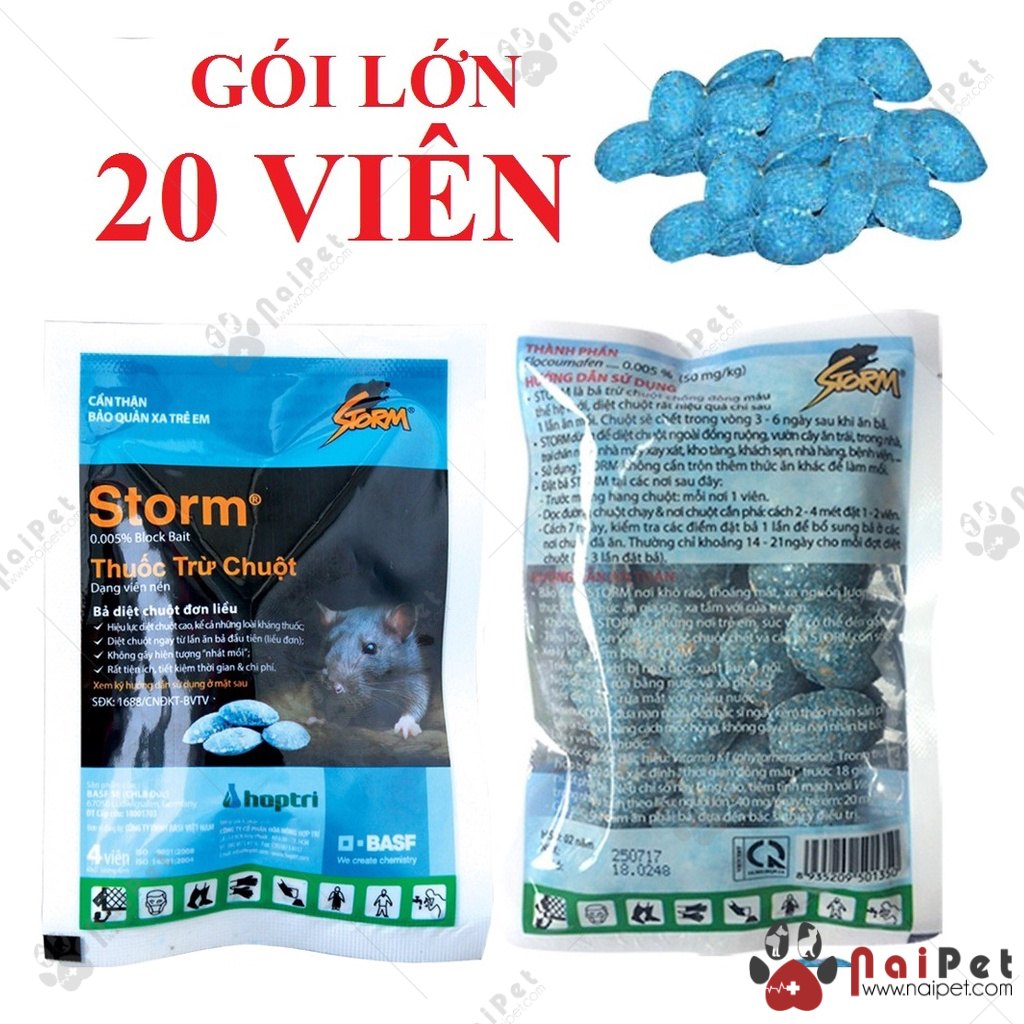 Diệt Chuột Bả Chuột Storm Gói 20 Viên