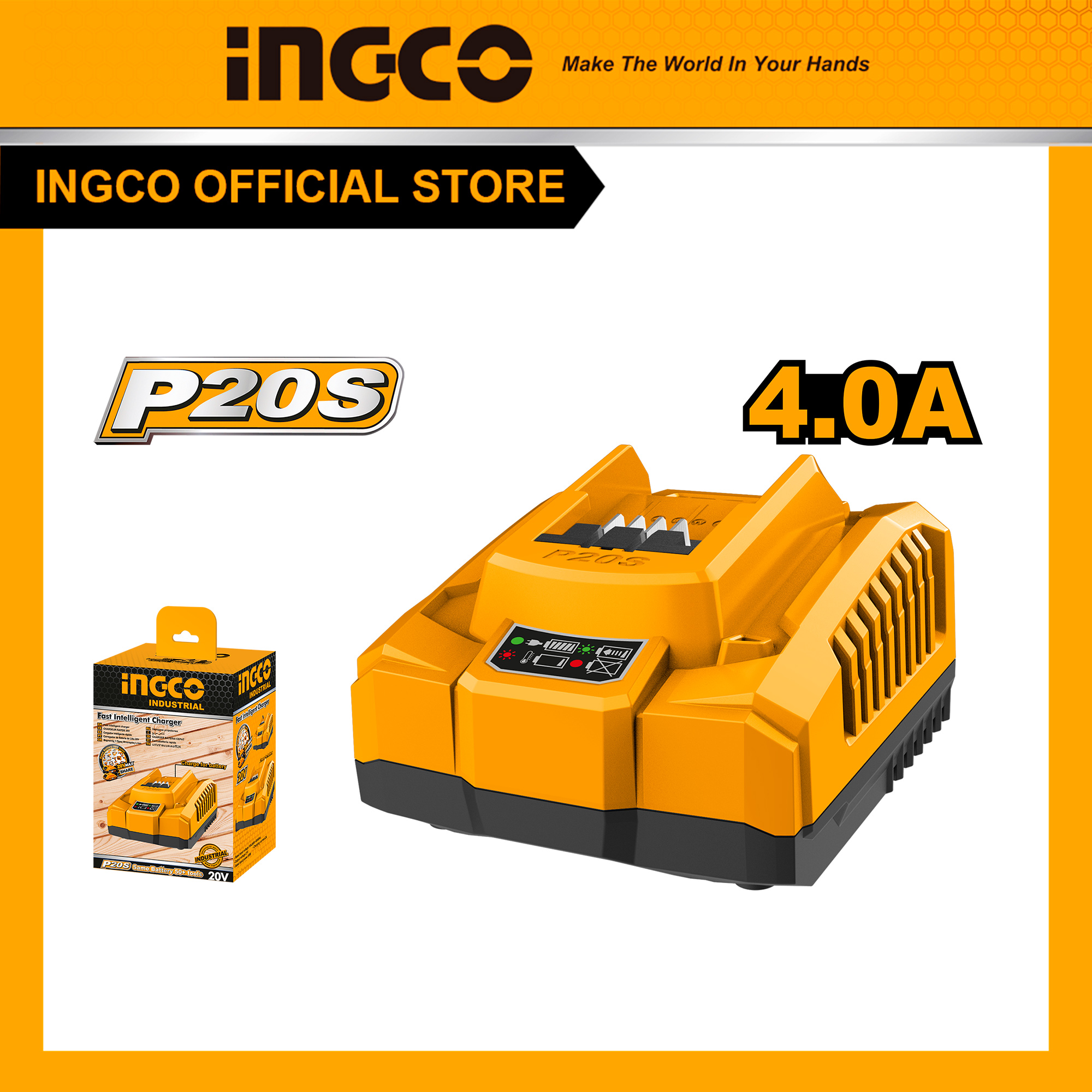 Đế sạc nhanh ingco fcli20411 pin 20v sạc thông minh