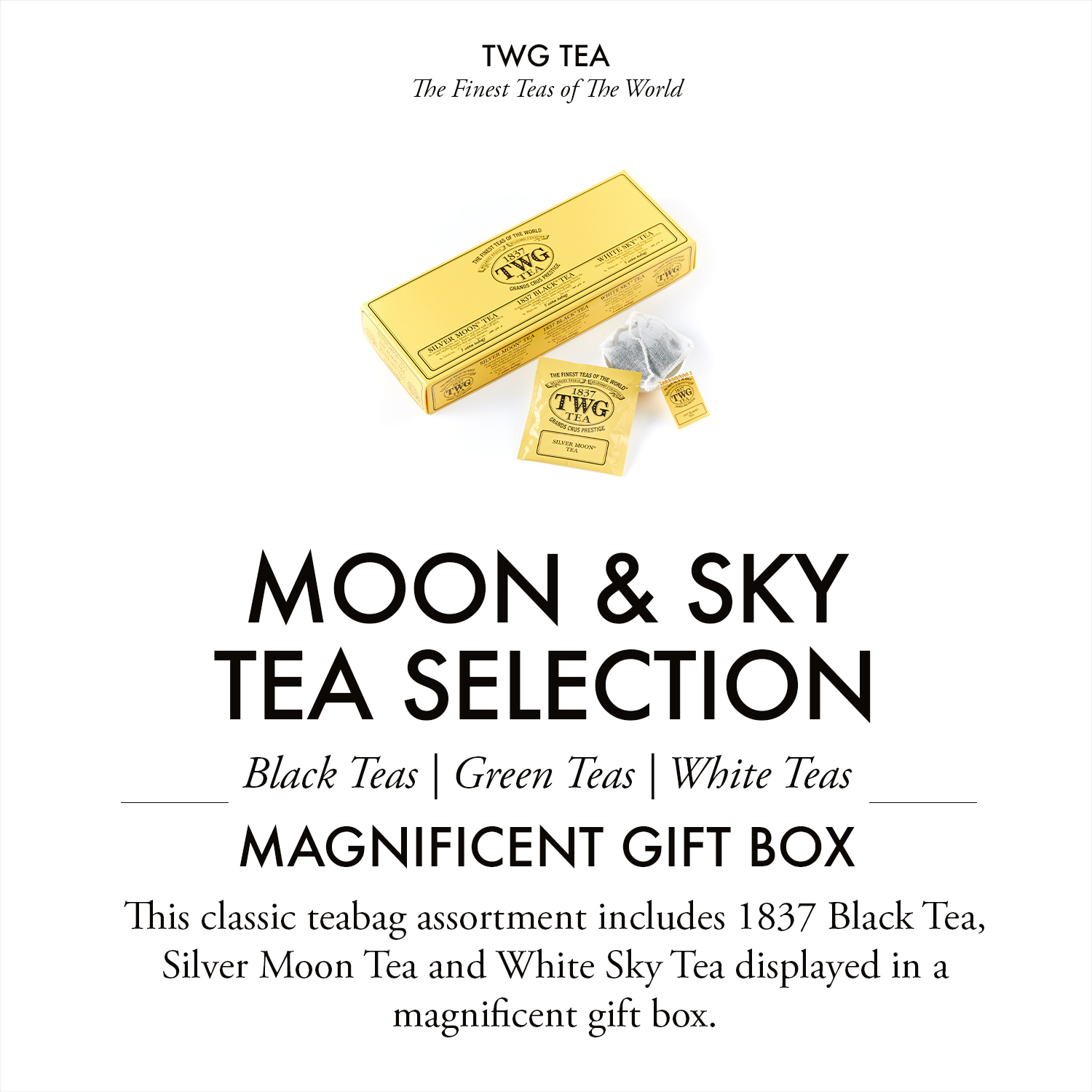 Trà TWG Tea - Moon & Sky Tea Selection (2.5g x 15 túi lọc) | Trà Xanh | Trà Đen | Trà Trắng