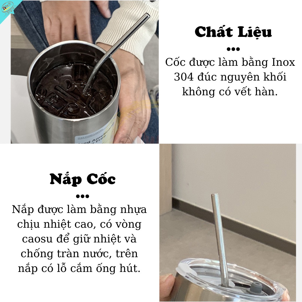 Cốc Giữ Nhiệt Ly Giữ Nhiệt Inox 304 Ly Uống Coffee 600ml