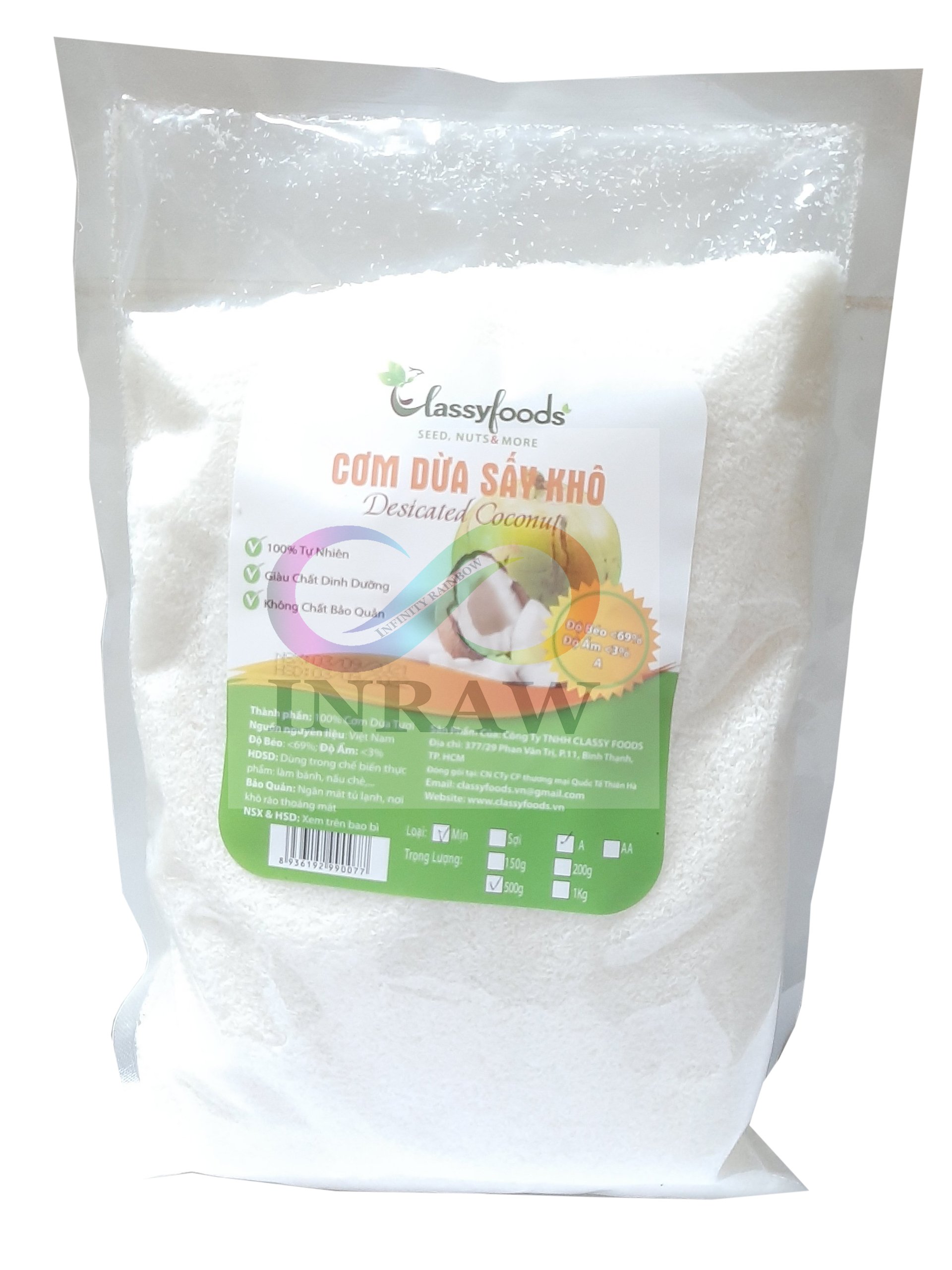 Cơm Dừa Sấy Khô Hạt Mịn Gói 100gr / 200gr