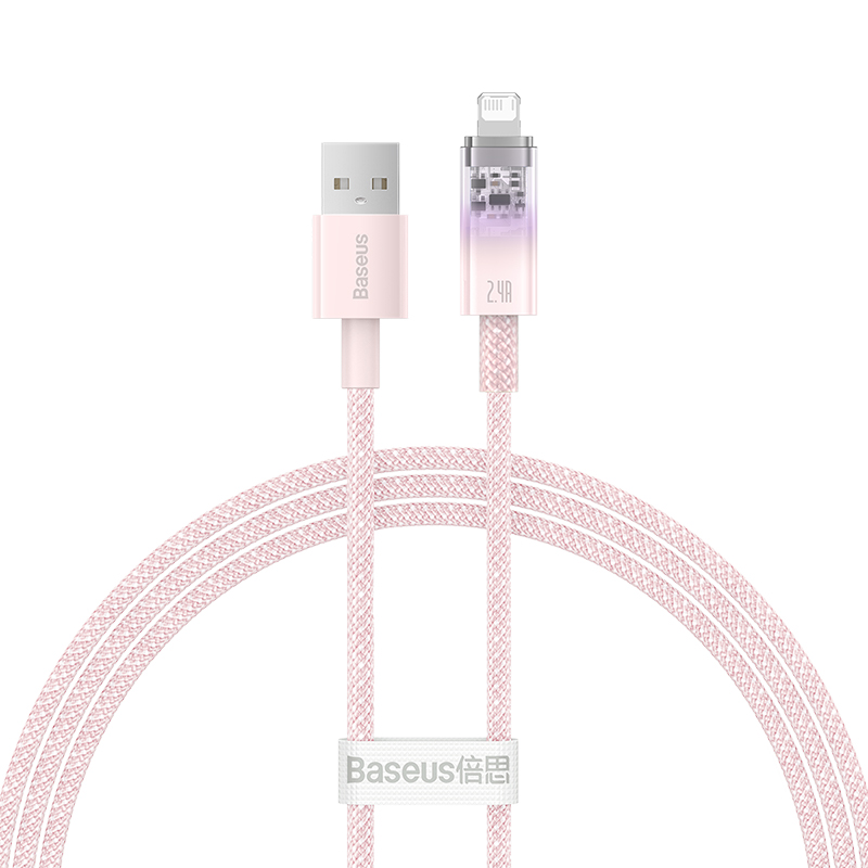 Cáp Sạc Baseus Explorer 2.4A USB to Ln | Chống Nóng An Toàn, Thiết Kế Trong Suốt