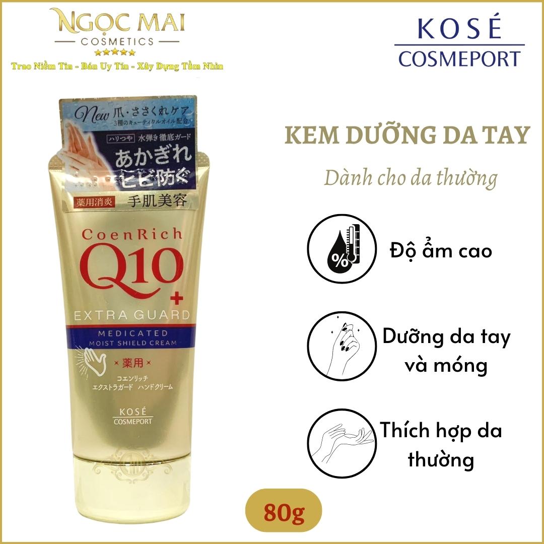 Kem dưỡng da tay dành cho da thường nhật bản kose coen rich q10 extra guard 80g chính hãng, cung cấp độ ẩm tối ưu