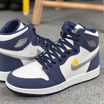 Giày Jordan cổ cao màu xanh navy  - Giày thể thao sneaker Jordan cao cổ JD1 high xanh than hàng 11 cao cấp Full Box