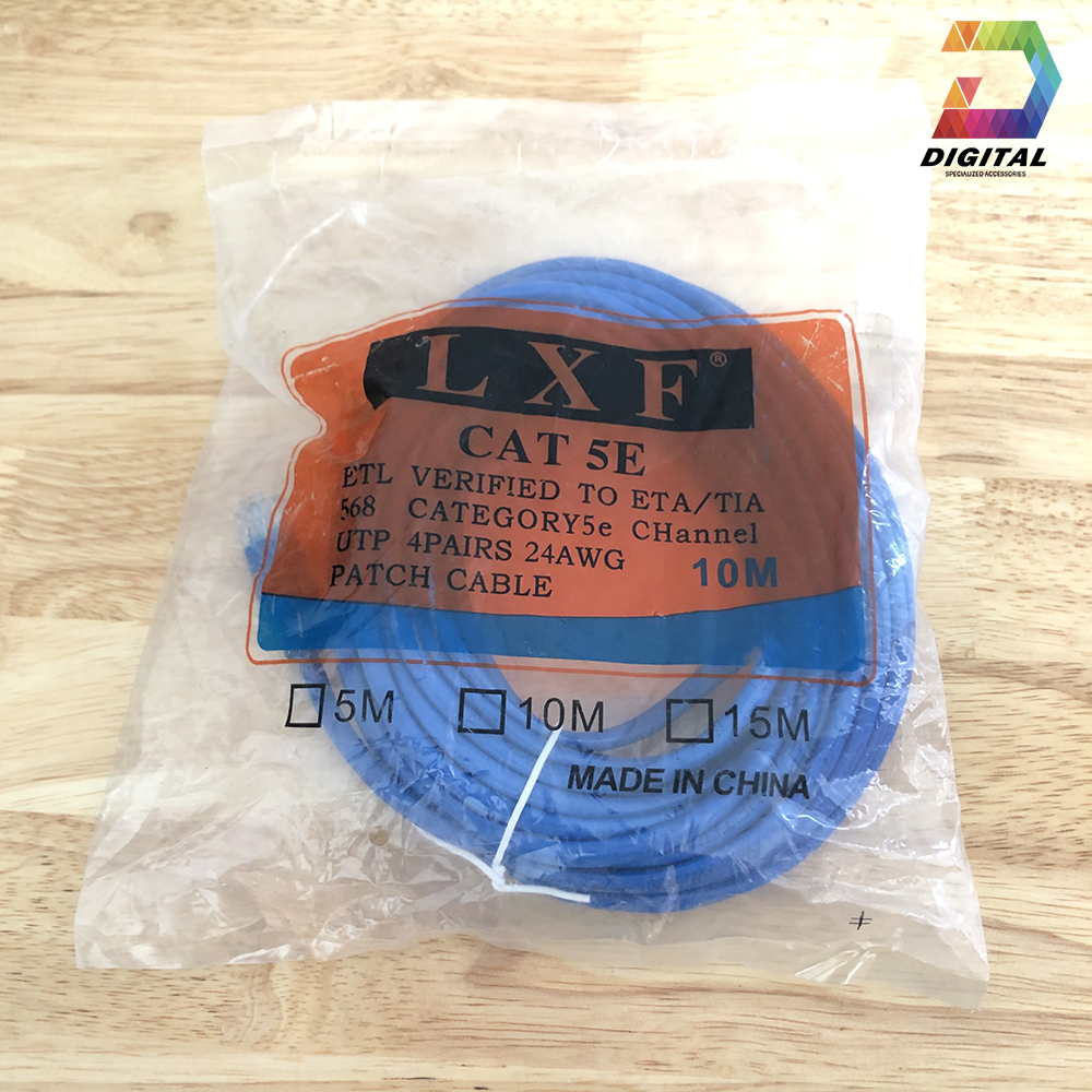 Cáp Mạng 2 Đầu Bấm Sẵn Tốc Độ CAT 5E LXF Dài 10M