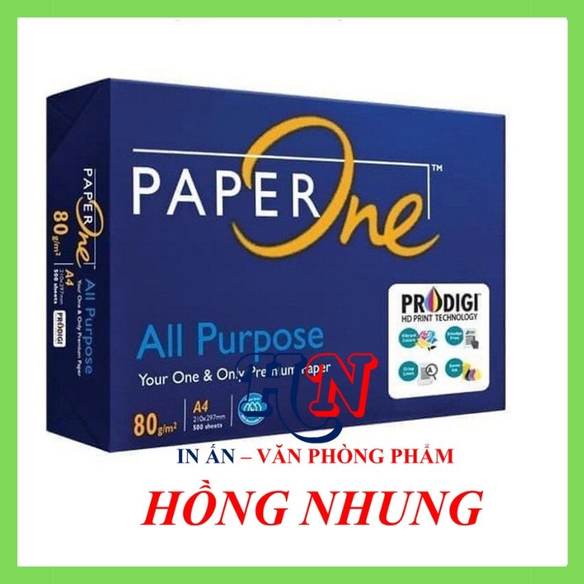 [ Hàng Giấy Thùng] Giấy In Paper One Khổ A4, Định Lượng 80 Gsm, Số Lượng 500 Tờ, Giúp Bạn In Ấn Không Bị Kẹt Giấy
