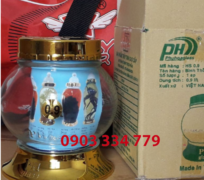 Bình Ngâm rươu sâm thủy tinh 0.9 lít