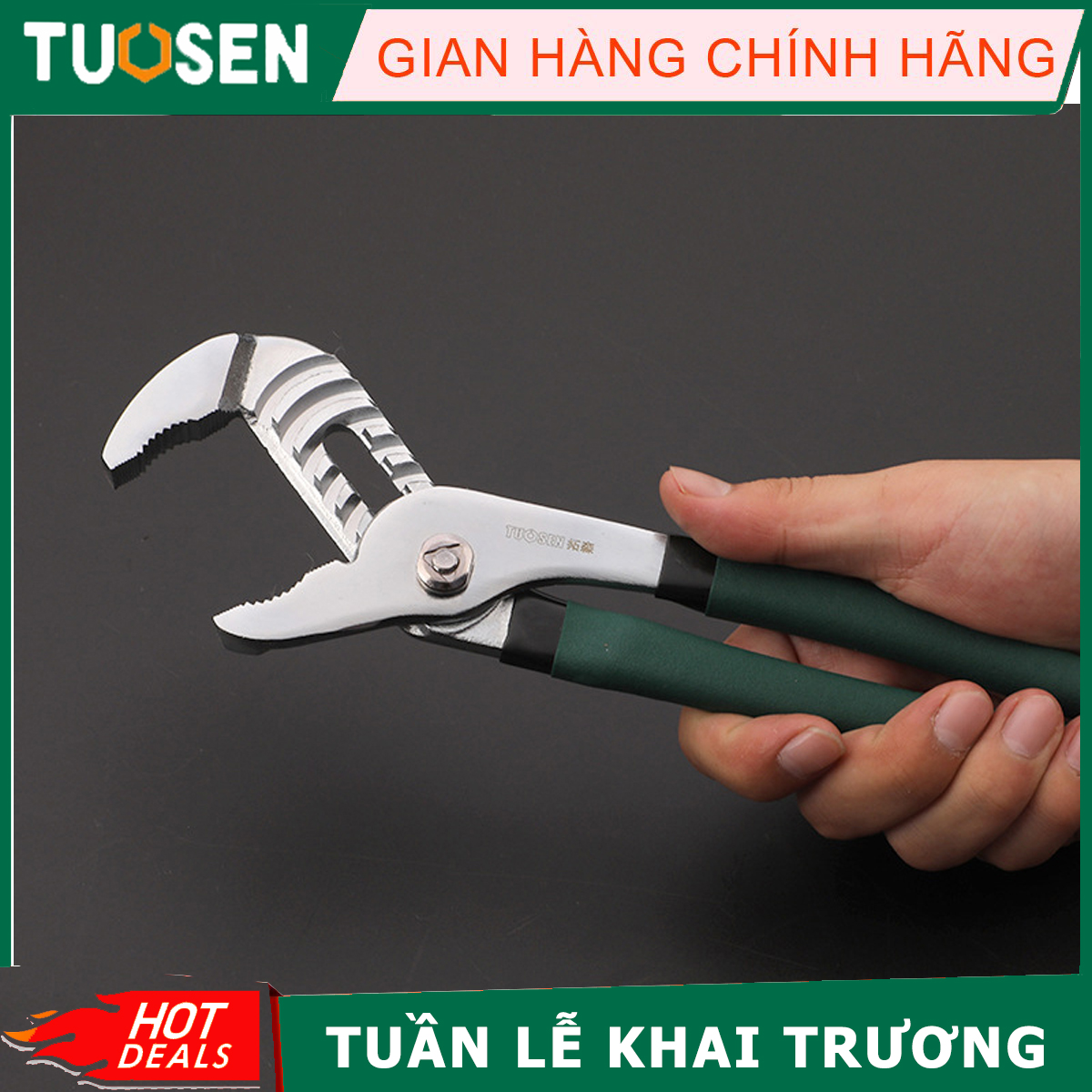 Kìm 5 lỗ mỏ quạ tuosen, kìm mỏ quạ, kềm mỏ quạ hãng tuosen cỡ 10 inch và 12 inch, thép nguyên khối 45#
