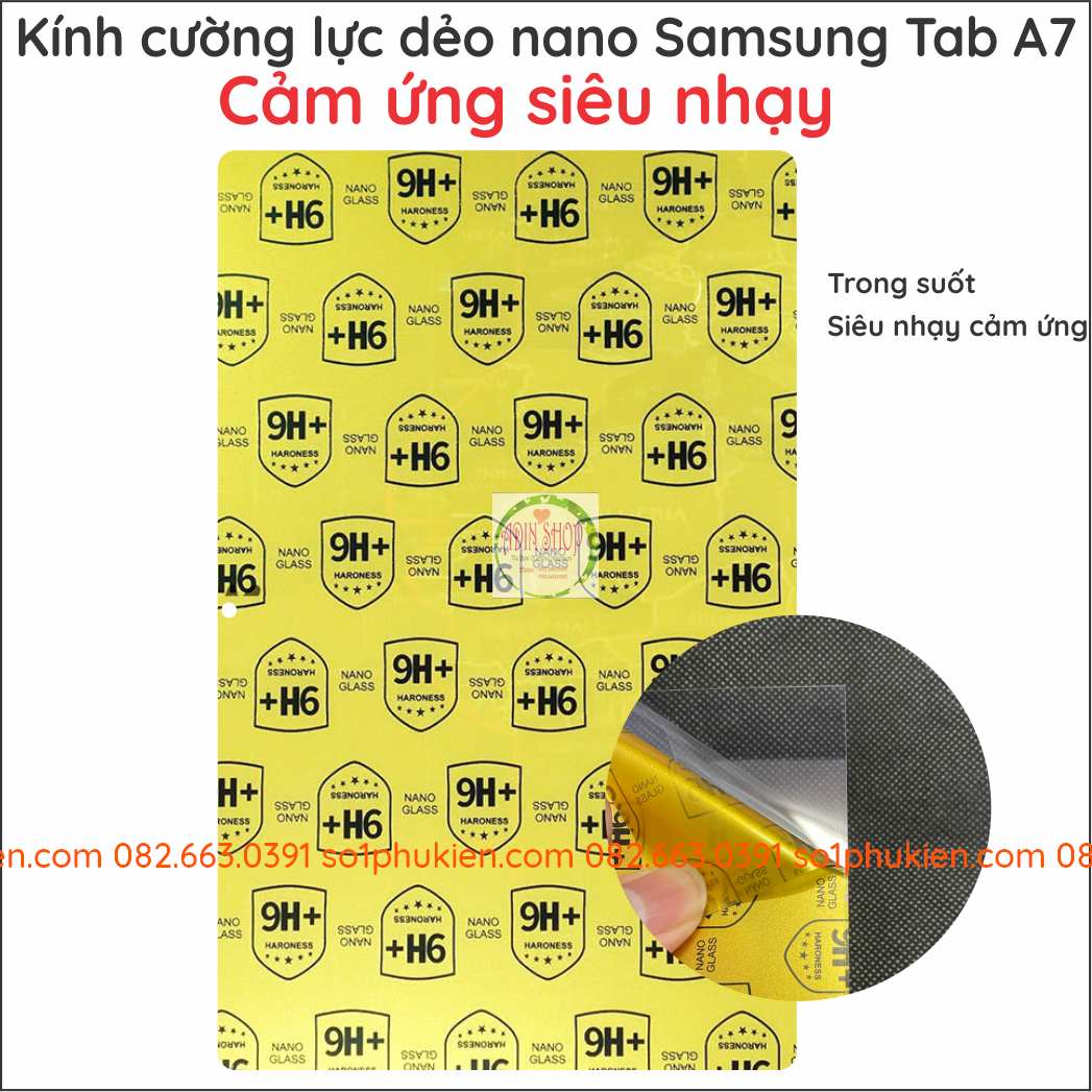 Dán cường lực dẻo samsung tab a7 2020 / tab t505 dẻo nano trong suốt 9h+ siêu bền