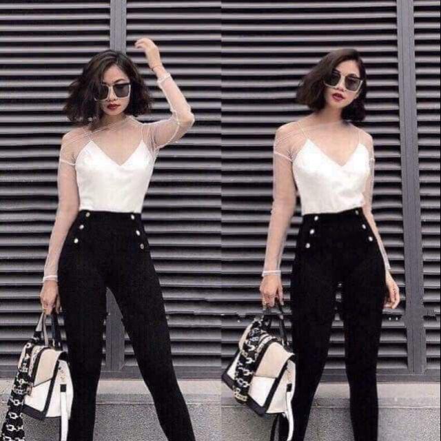 Quần Legging Cạp Cao 6 Cúc chất đẹp..