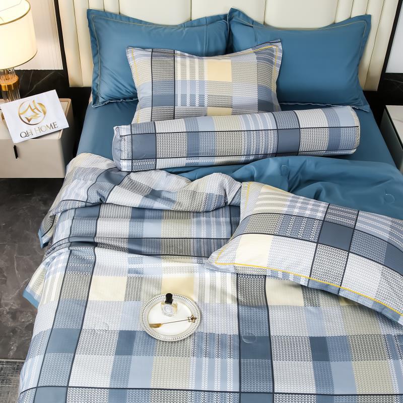Bộ chăn ga lụa thái set 5 món có vỏ gối ôm cùng bộ
