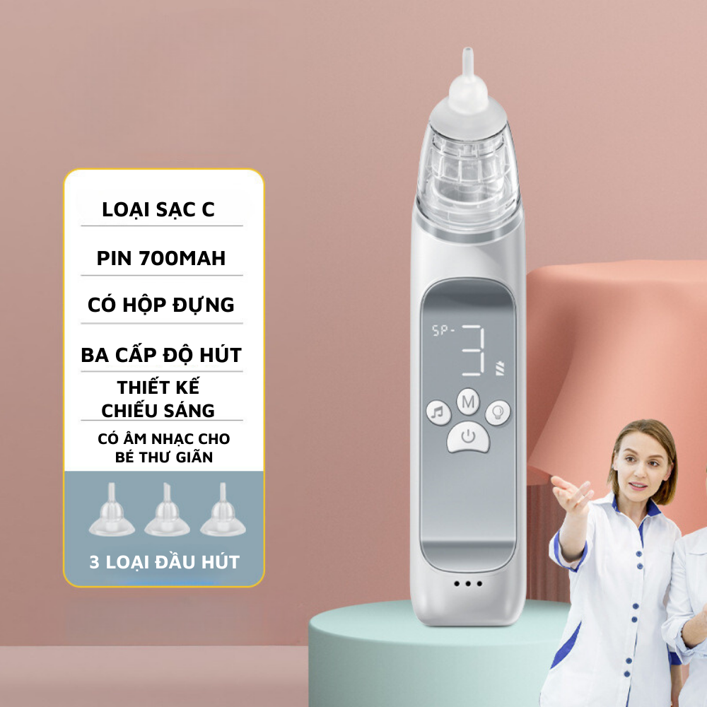 Máy Hút Mũi Điện Tử Cao Cấp Cho Bé, Hút Dịch Mũi Gỉ Mũi HM86