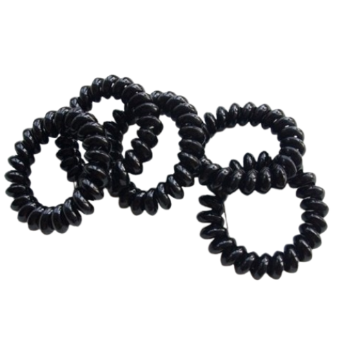 [HÀNG CÓ SẴN]Combo 5 dây cột tóc lò xo màu đen bằng nhựa thời trang